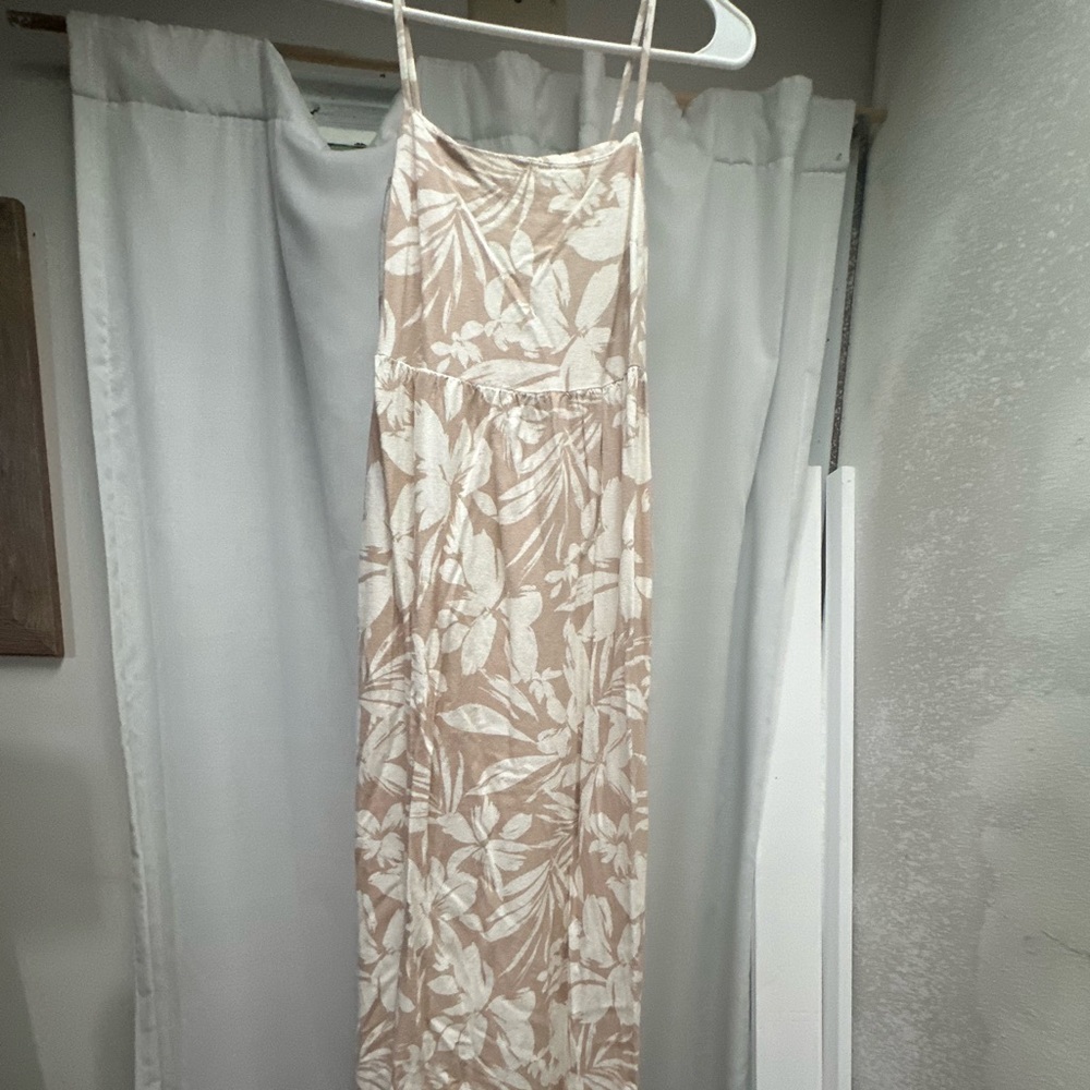 Monteau Beige and White Floral Dress